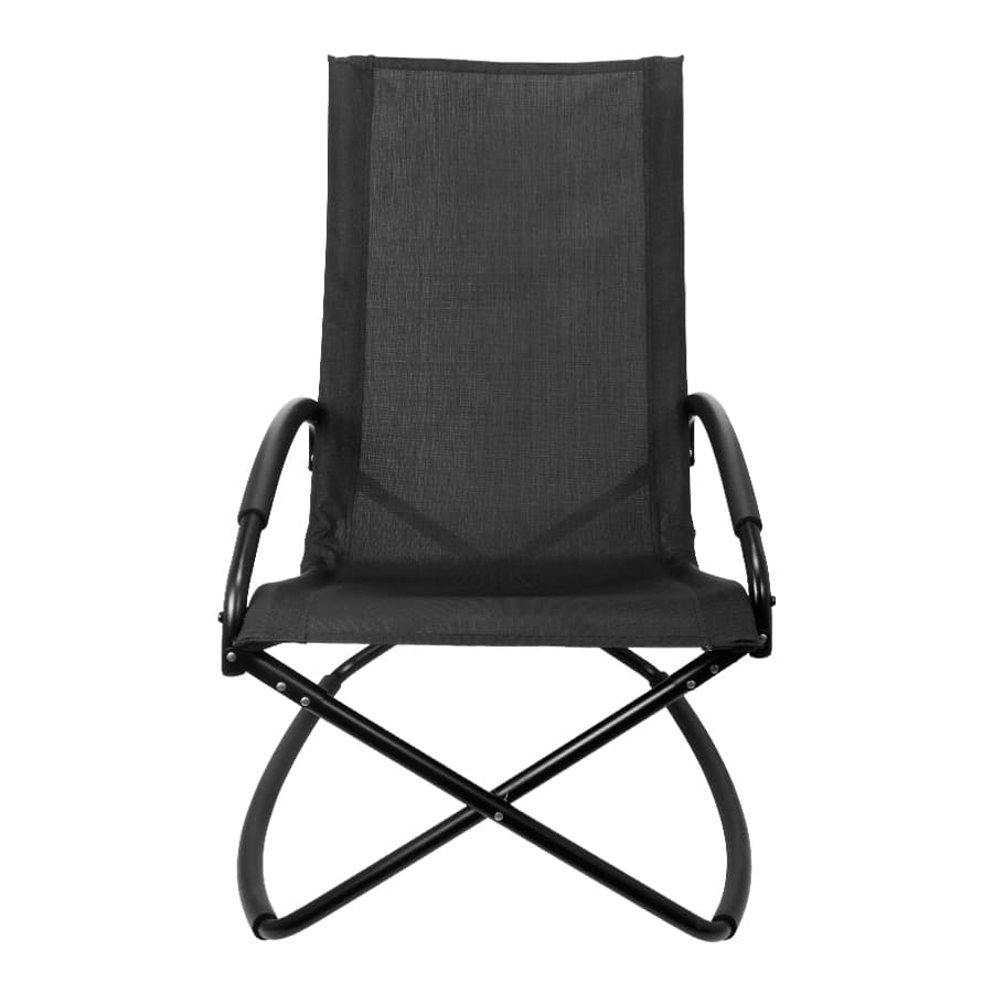 Silla mecedora negra con apoya-brazos 2