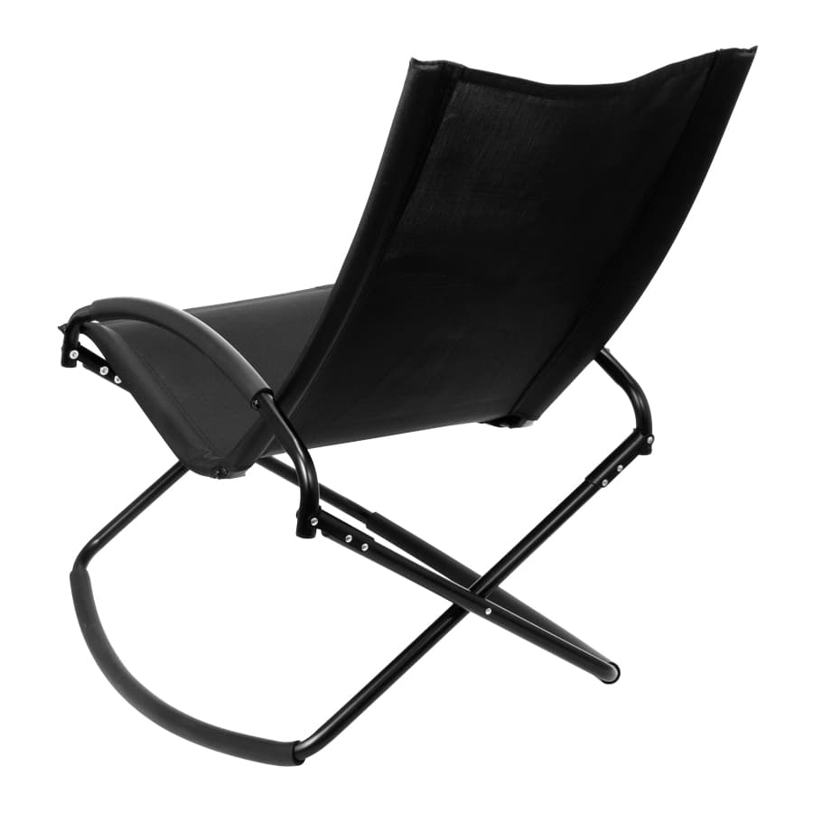 Silla mecedora negra con apoya-brazos 4