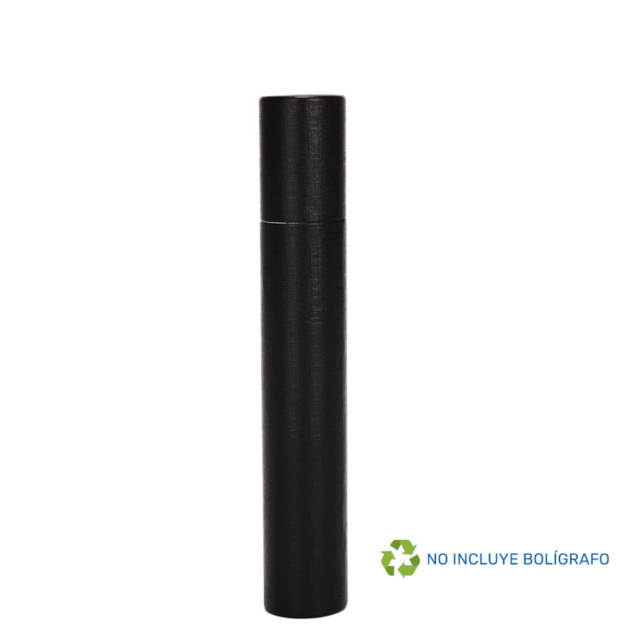 Tubo Porta-Lápiz o Bolígrafo, en cartón forrado negro. 2