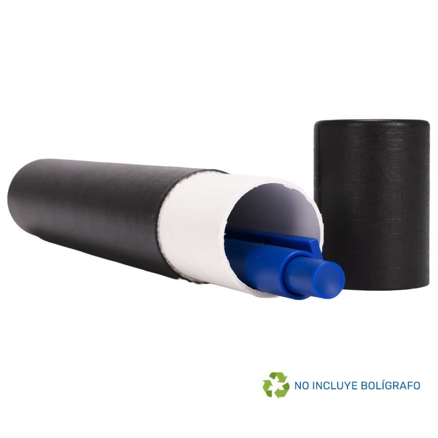 Tubo Porta-Lápiz o Bolígrafo, en cartón forrado negro. 3