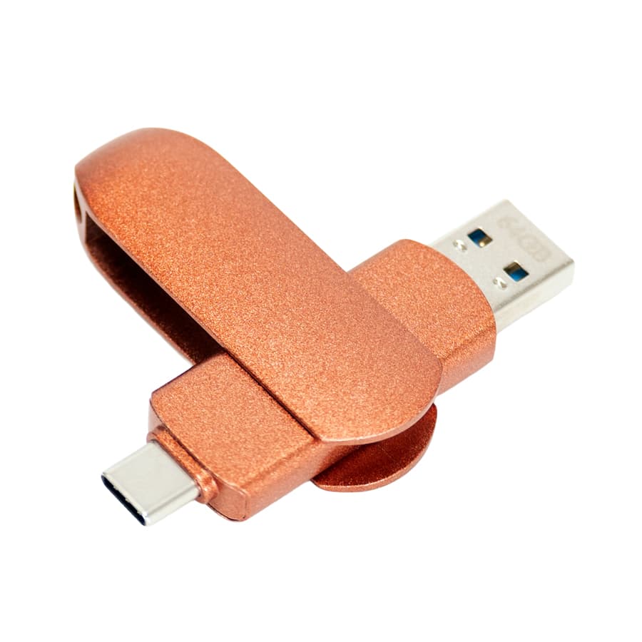 Pendrive giro encobrizado OTG USB 3.0 / Type C, 64GB 2