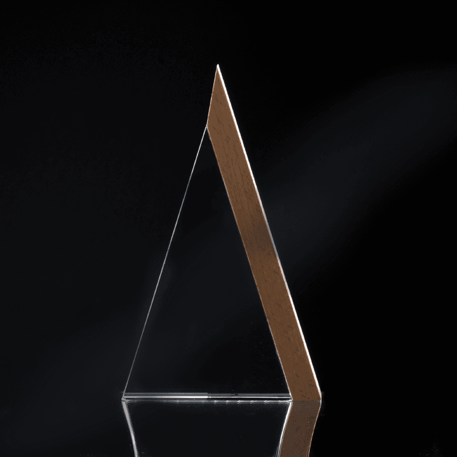 Trofeo Galvano de Madera y Cristal «Triangle» 2