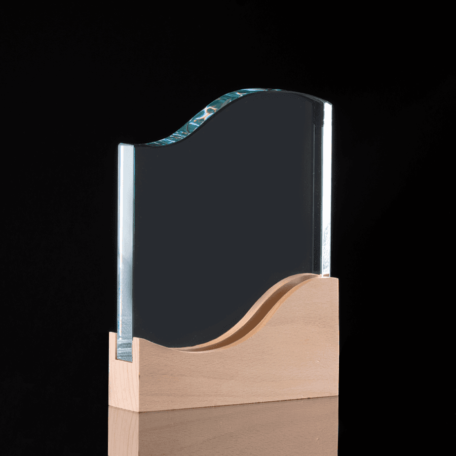 Trofeo Galvano de Madera y Cristal «Curve» 4
