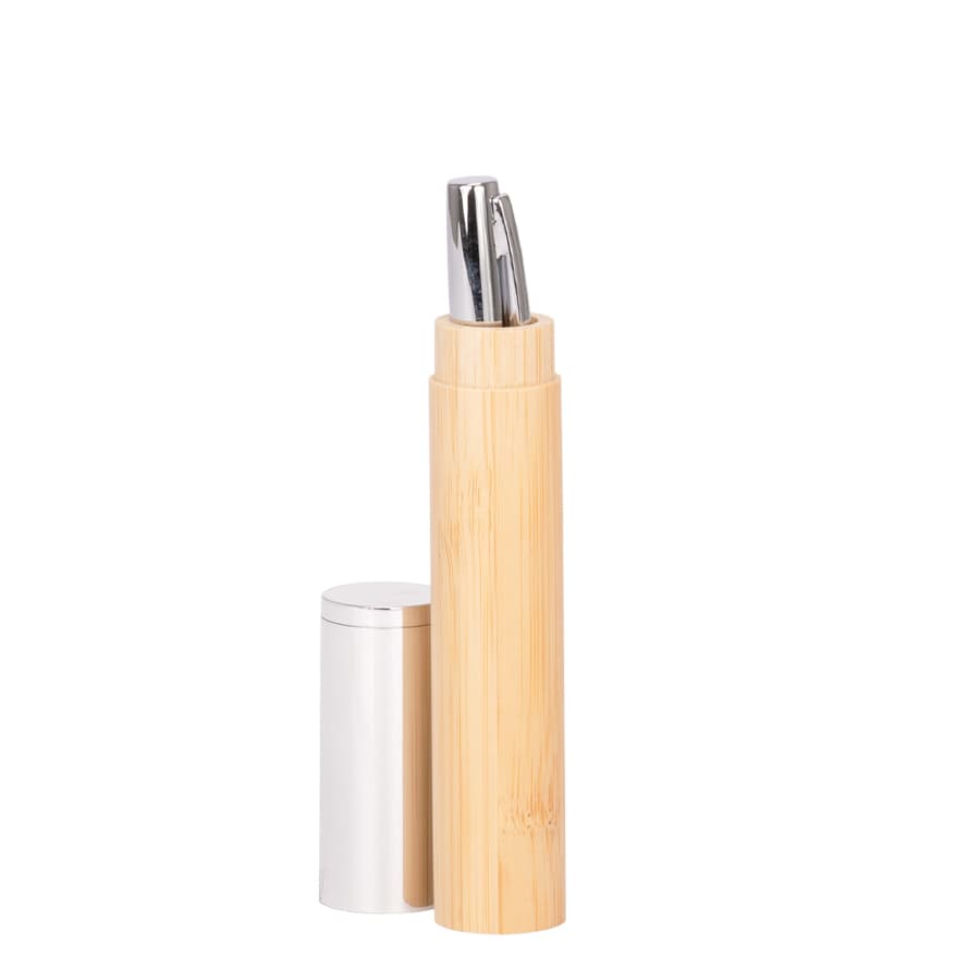 Bolígrafo metálico «AIRLIE» con grip de bamboo y estuche. 5