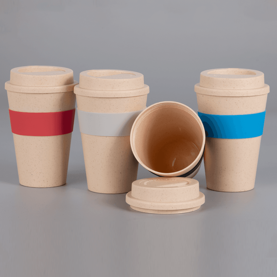 Mug Eco Cup «WHEAT STRAW» 355cc con banda silicona 2