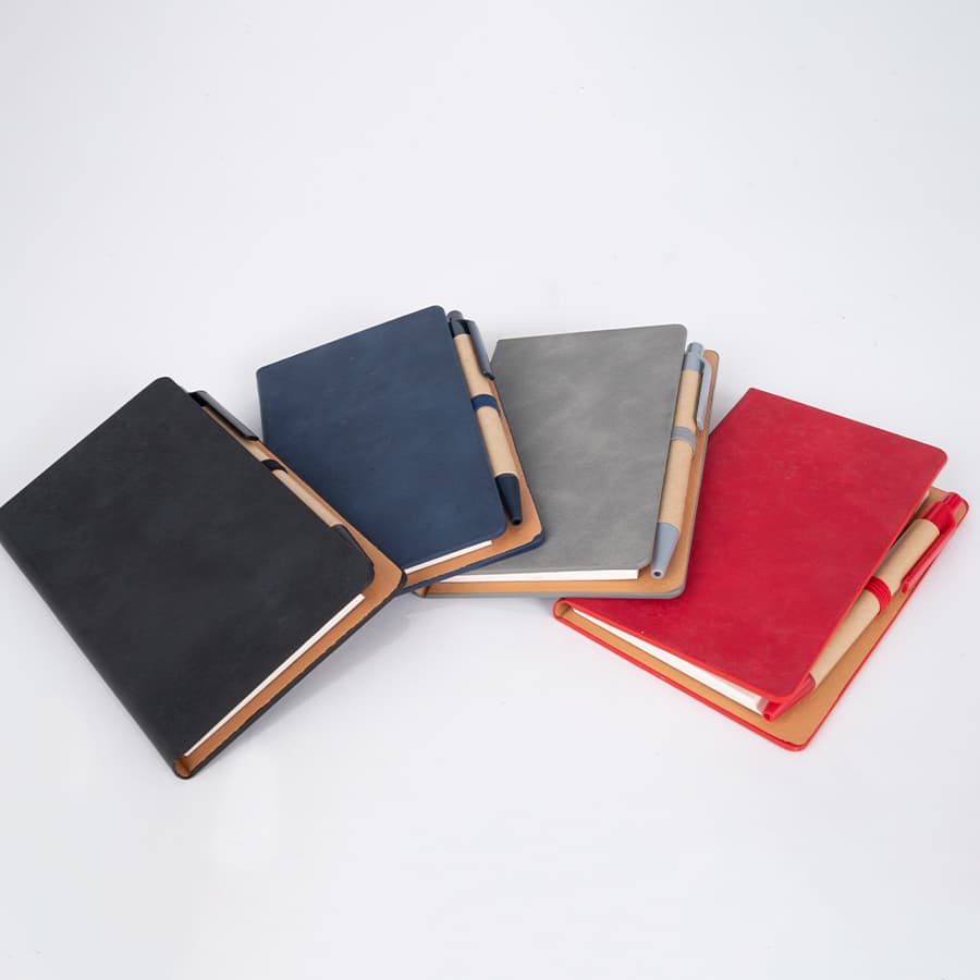 Libreta Memo Set «AURORA» de Eco-Cuero, con Bolígrafo. 2