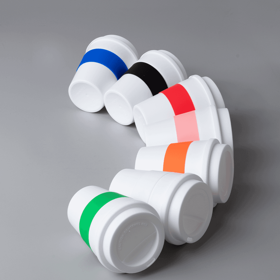 Mug Express Cup «WHITE» 356cc con banda silicona