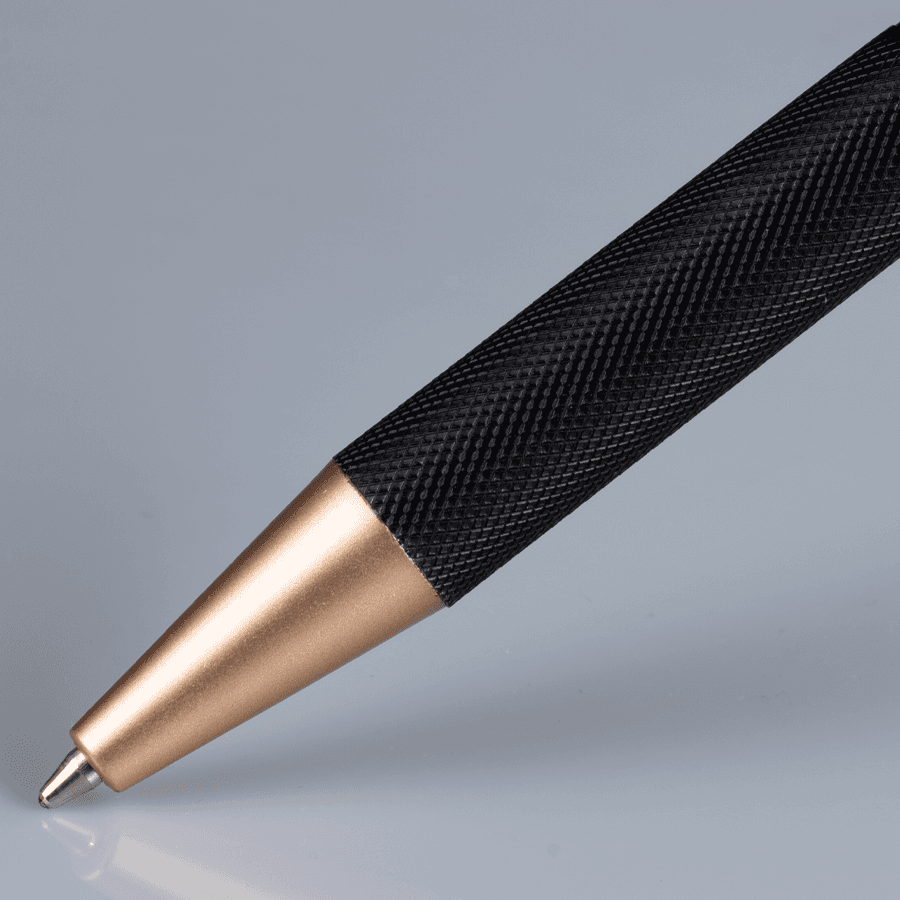 Bolígrafo de aluminio negro «STRONG», con terminales encobrizados. 3