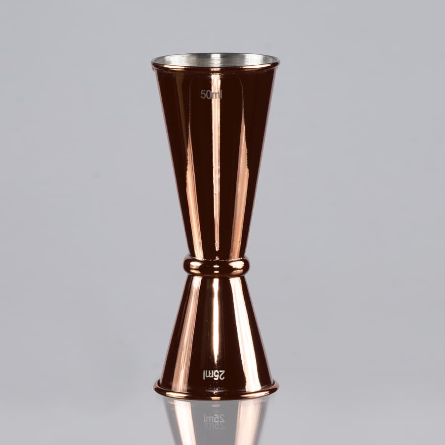 Mixer dosificador de tragos «Jigger» doble, encobrizado 25/50ml 2