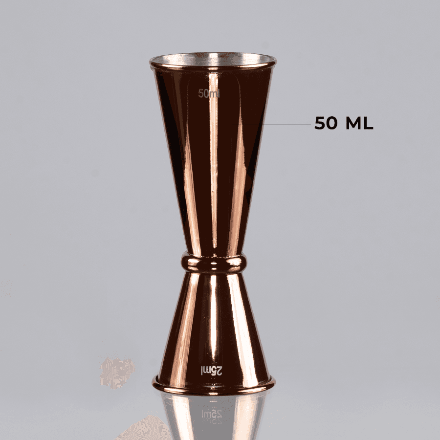 Mixer dosificador de tragos «Jigger» doble, encobrizado 25/50ml 5